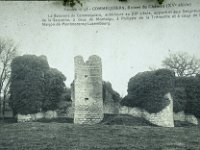 Carte  imptimée entre 1900 et 1910  Il s'agit d'un cliché monochrome (type gélatino-argentique ou phototypie) d'époque montrant les ruines fortement envahies par le lierre, un état de conservation typique du début du XXe siècle avant les grandes campagnes de défrichage et de consolidation du monument.